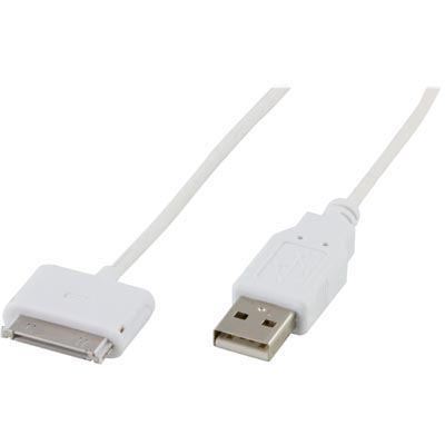Deltaco iPhone Charge and Sync Cable, USB - Dock, 1m, White